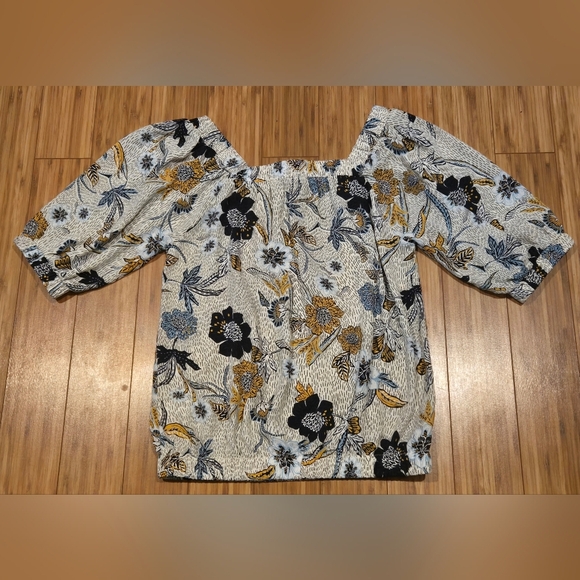 NWOT Evereve Floral Puff Sleeve - Picture 6 of 8